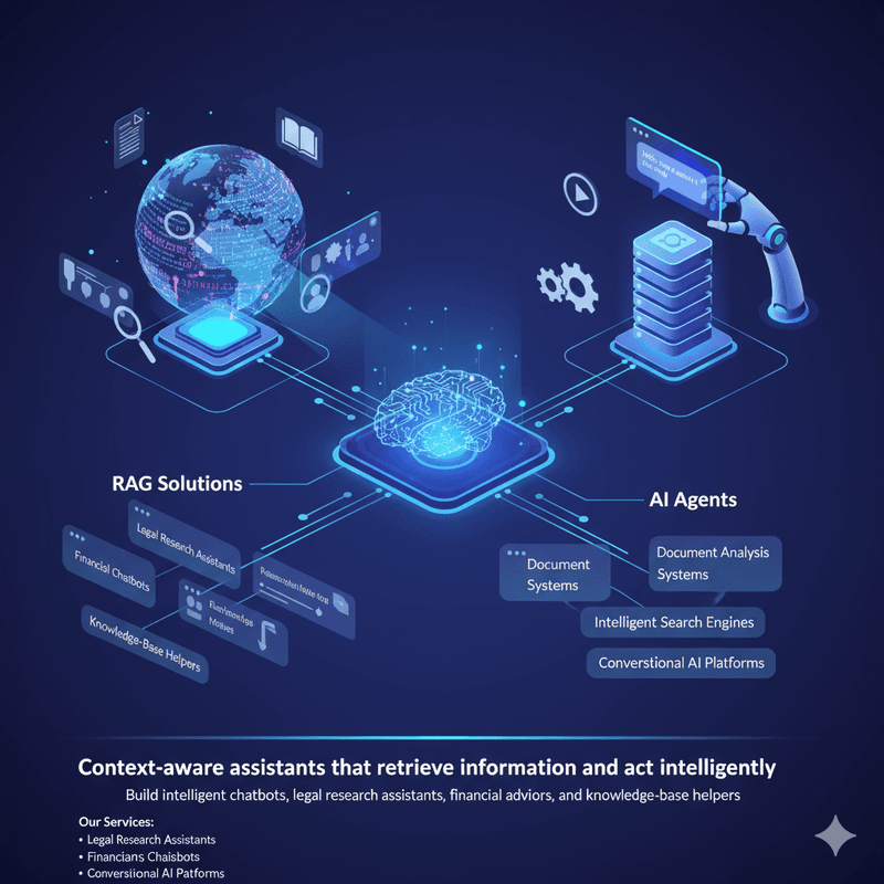 AI Agents and RAG Solutions - Intelligent automation and retrieval systems