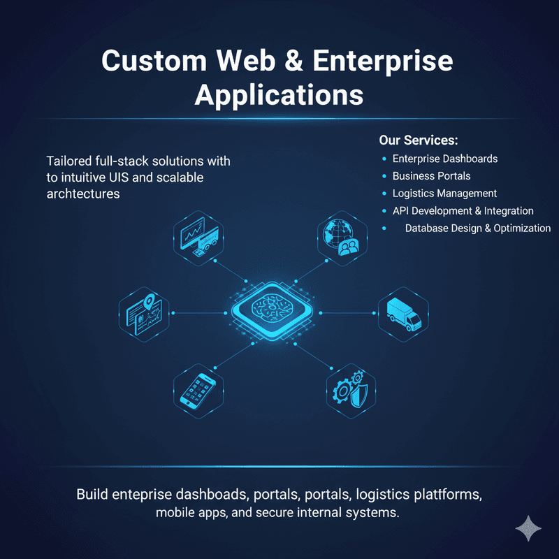 Custom Web & Enterprise Applications - Full-stack development solutions with modern architecture